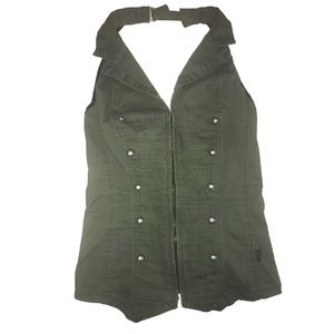 Vintage Tripp NYC Army Green Halter Top
